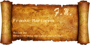 Franke Marianna névjegykártya